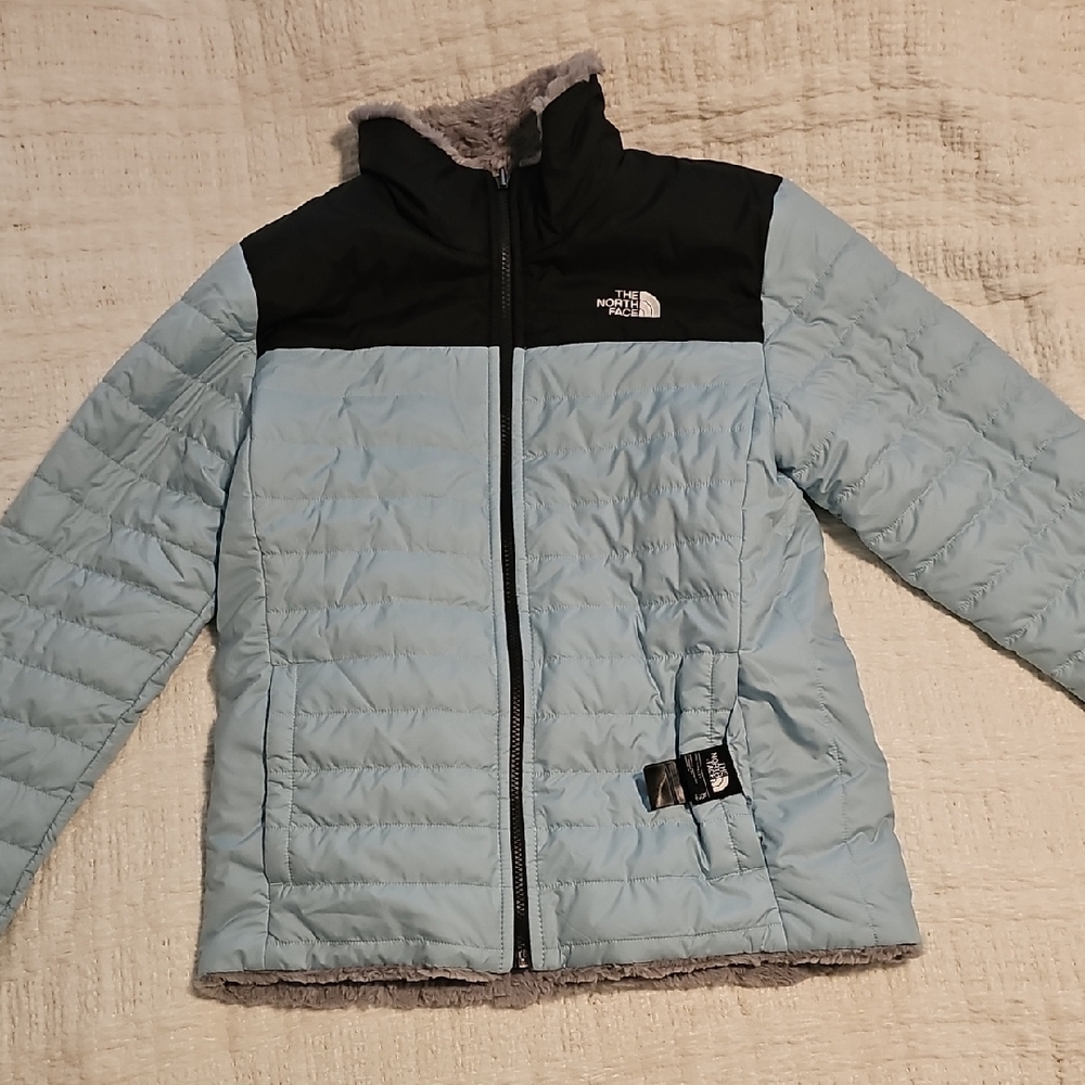 The North Face Light Blue and Black Insulated Jacket